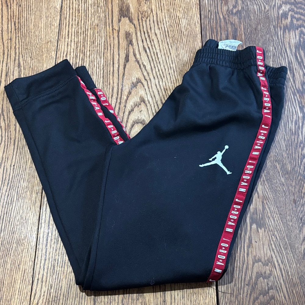 Jordan Kids Black Joggers with Red Trim